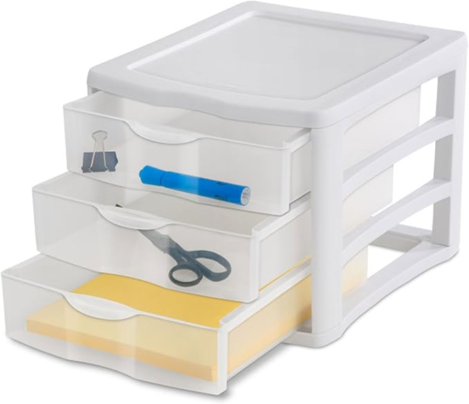 Sterilite Clearview Compact Stacking 3 Drawer Storage Organizer System - Image 9