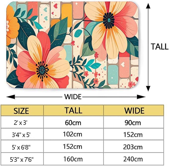Machine Washable 3' x 5' Bohemian-Style Area Rug, Suitable - Image 2