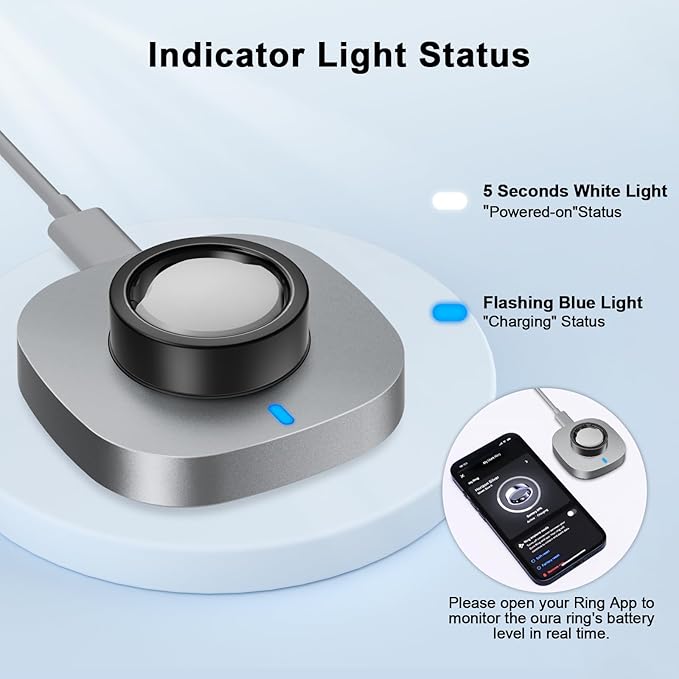 ZOOROO Charger Compatible with Oura Ring Gen 3 Size 12, Fast Charging Dock with - Image 4