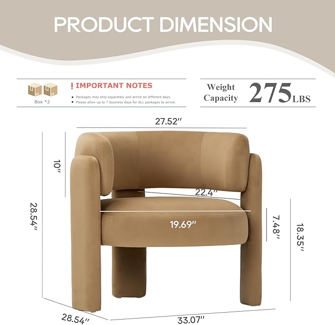 COLAMY Modern Velvet Accent Chairs Set of 2, Upholstered Barrel Chairs - Image 2