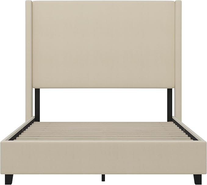 EMMA + OLIVER Nora Full Size Faux Linen Upholstered Platform Bed - Image 7