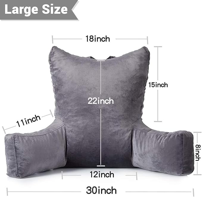 Neustern Reading Pillow for Sitting in Bed Adult, Back Pillow for Bed Shredded - Image 3