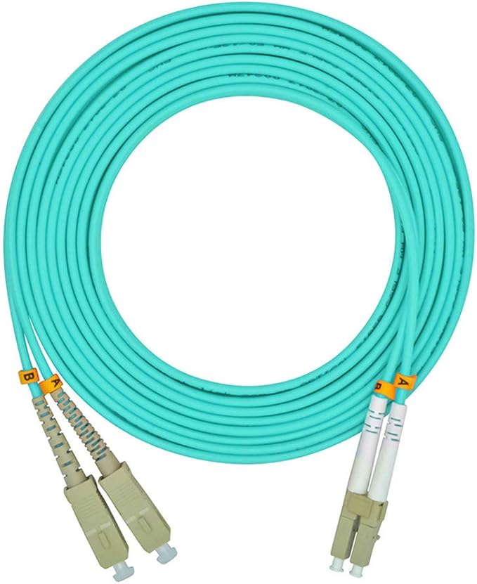 Jeirdus 1Meter 3ft LC to SC Duplex 50/125 10G OM3 Multi-Mode Fiber Optic Cable by Jeirdus