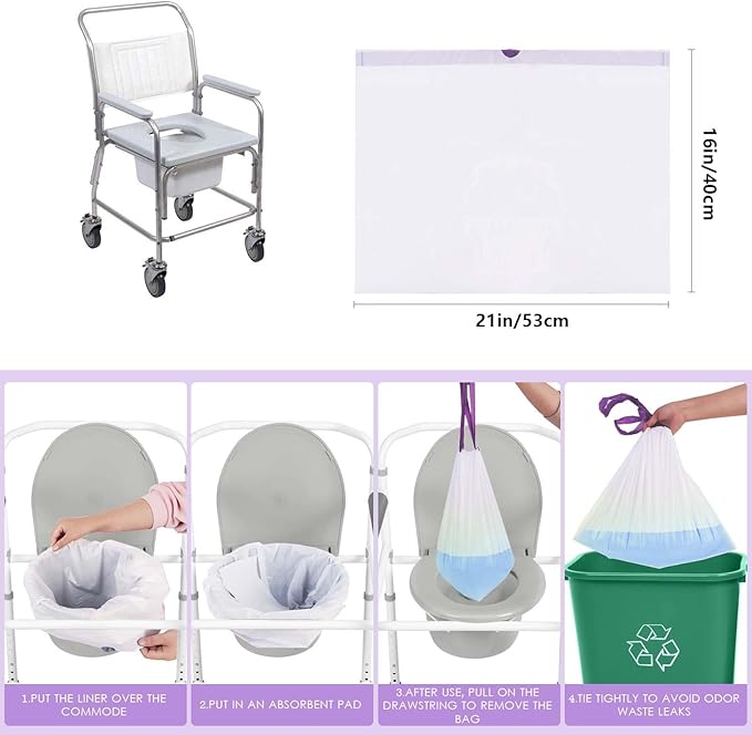 Commode Liners with Absorbent Pads - Image 5
