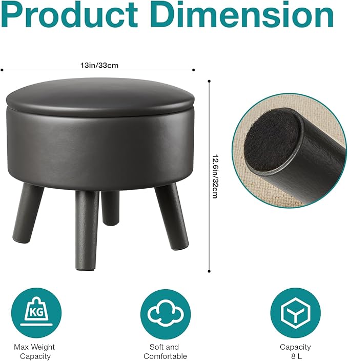 FIMIVIBI Small Foot Stool Ottoman - Image 2