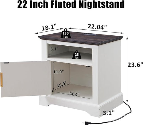 22" Large Fluted Nightstand - Image 2