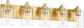 METWET 5-Light Bathroom Light Fixtures, 30 Inch Brushed Gold Vanity Light by Metwet