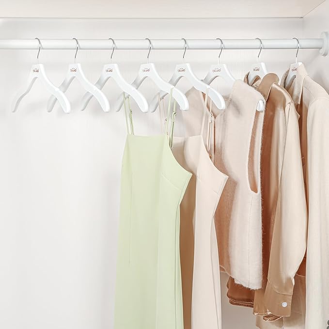TOPIA HANGER Wooden Coat Hangers 24 Pack, Premium Wood Suit Sweater No Shoulder - Image 5
