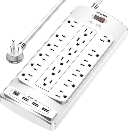 18 Outlets Surge Protector Power Strip by POWSAV