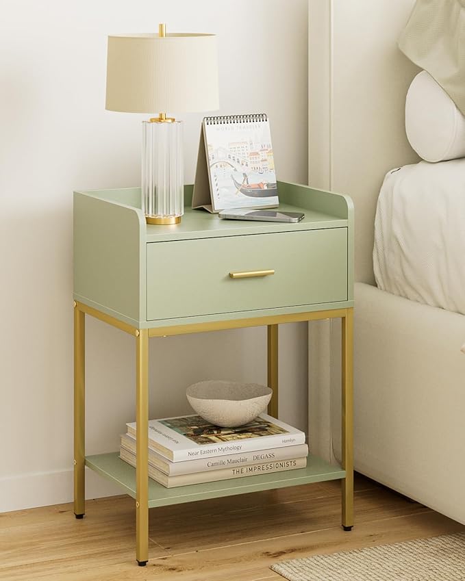 Masupu Nightstand, Bedside Table 3-Tier Modern Night Stand by Masupu