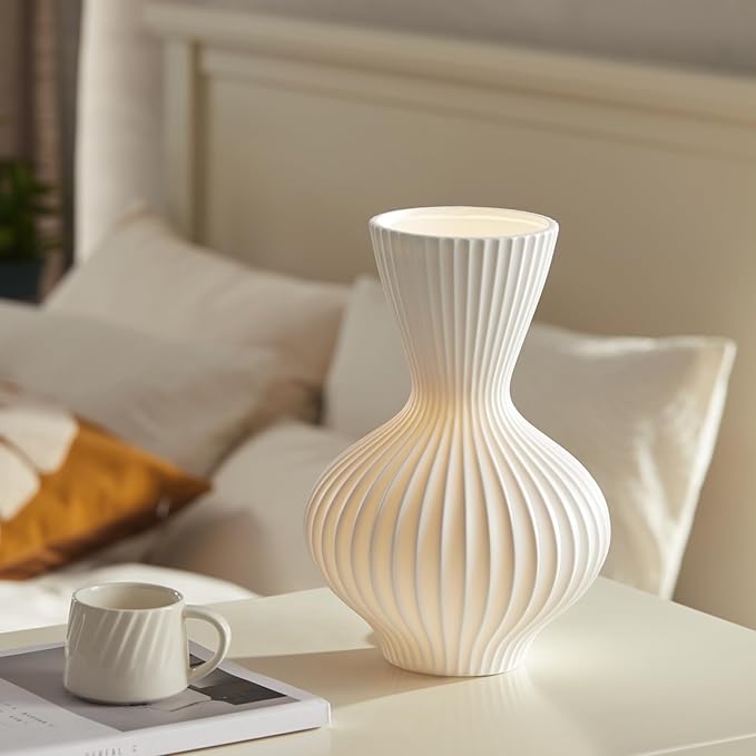 RONDURE 11.6" Modern Ceramic Table Lamp, Modern Bedside Lamps - Image 5