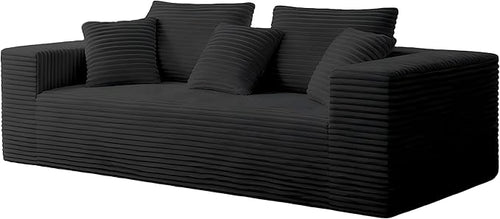 3-Seater Deep-Seat Corduroy Lounge Sleeper Sofa by sonovafurn