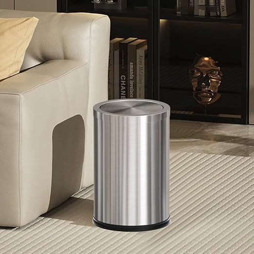 4.7 Gallon/18L Stainless Steel Bathroom Trash Can, Elegant Waste Basket - Image 2