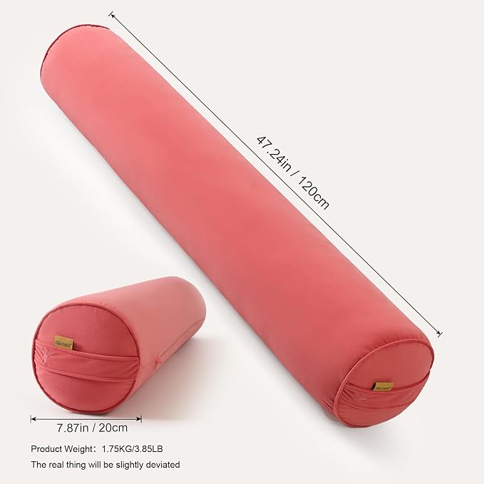 Body Pillow for Adults – Long Bolster Pillow for Bed, Round Cuddle Pillow - Image 2