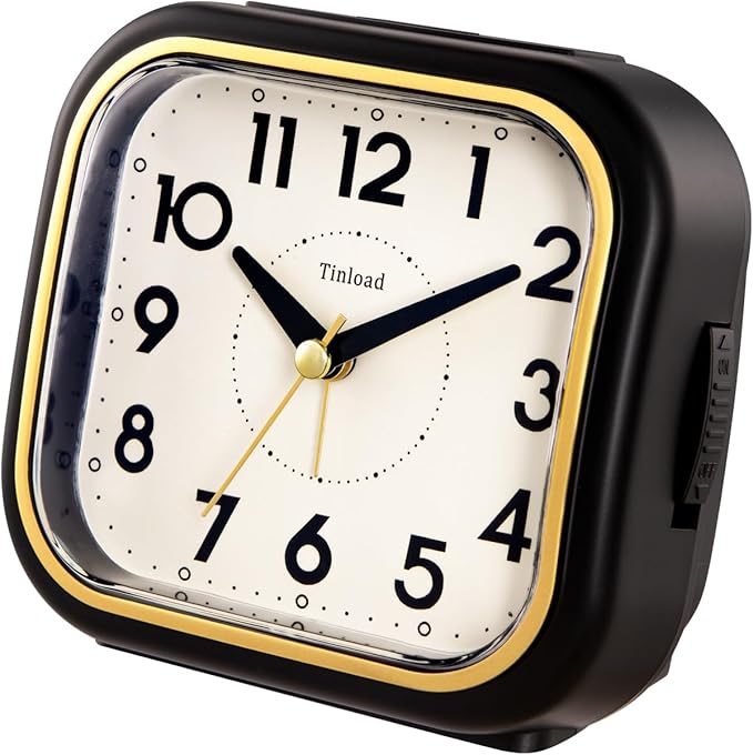 4.3" Retro Analog Alarm Clock • Silent Non Ticking • Gentle Wake • Beep Sounds - Image 7