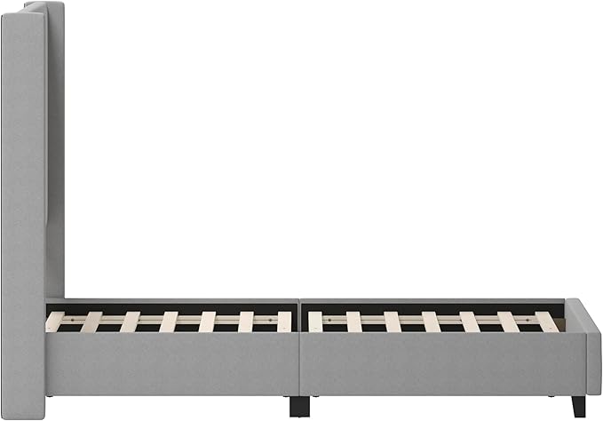 EMMA + OLIVER Nora Queen Size Faux Linen Upholstered Platform Bed - Image 8