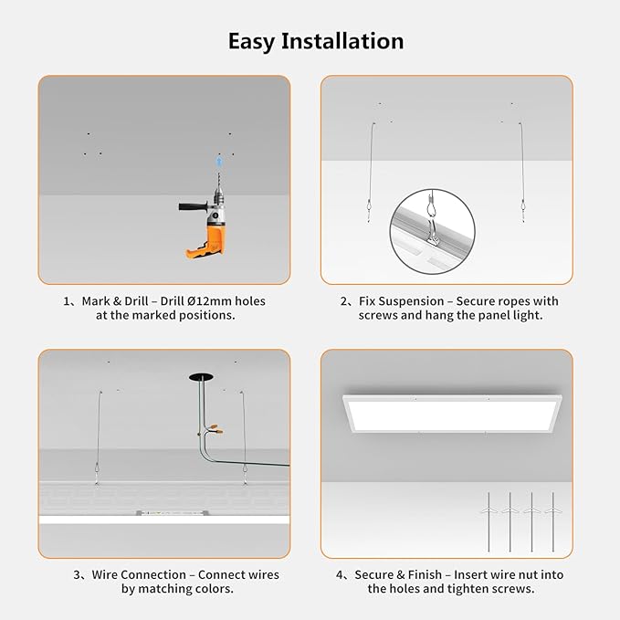 AIKVSXER 42 Pack 1x4 LED Flat Panel Light, 50W 5500LM Surface Mount Ceiling - Image 5