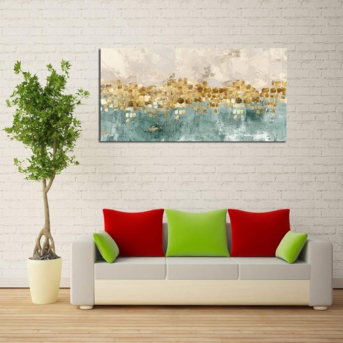 DZL Art A74675 Gold Abstract Canvas - Image 3