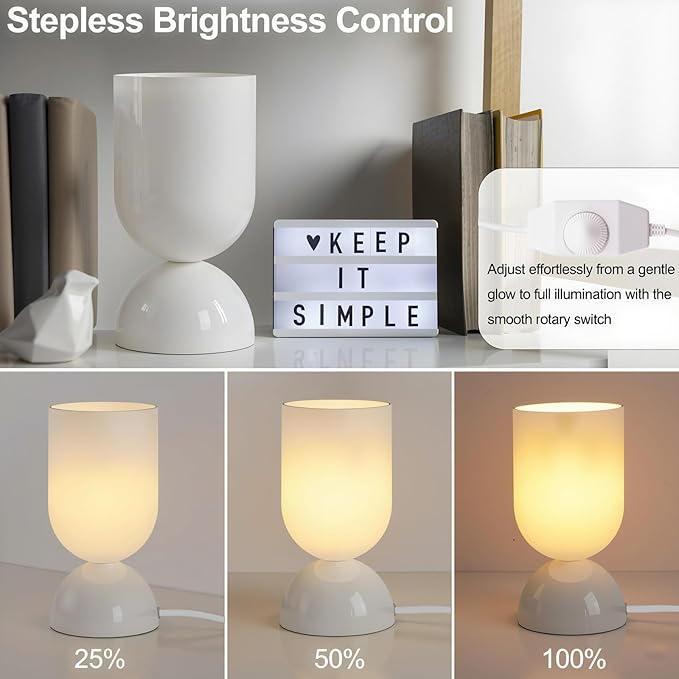 8.9" Modern Glass Table Lamp for Living Room, Dimmable Desk Lamps for Bedroom - Image 5
