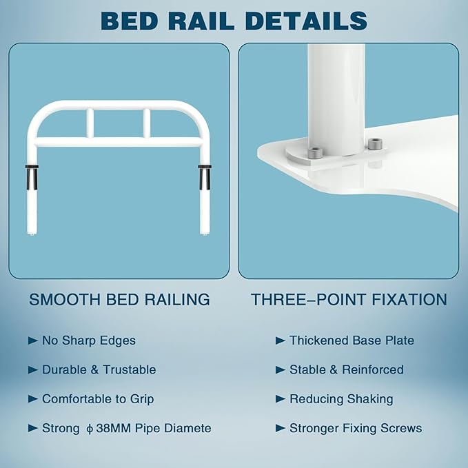 THOOUM Bed Rail for Elderly Adults Safety, Heavy Duty Bed Rail - Image 4