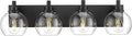 METWET Bathroom Light Fixtures, 4 Light Matte Black Vanity Light, 26 Inch by Metwet