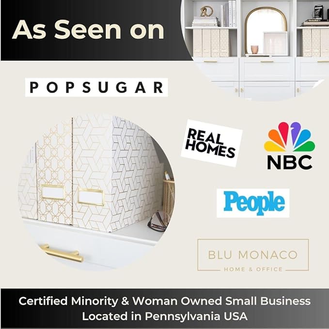 BLU MONACO | Cardboard Magazine File Holder Set of 4 | Vertical Magazine File - Image 3