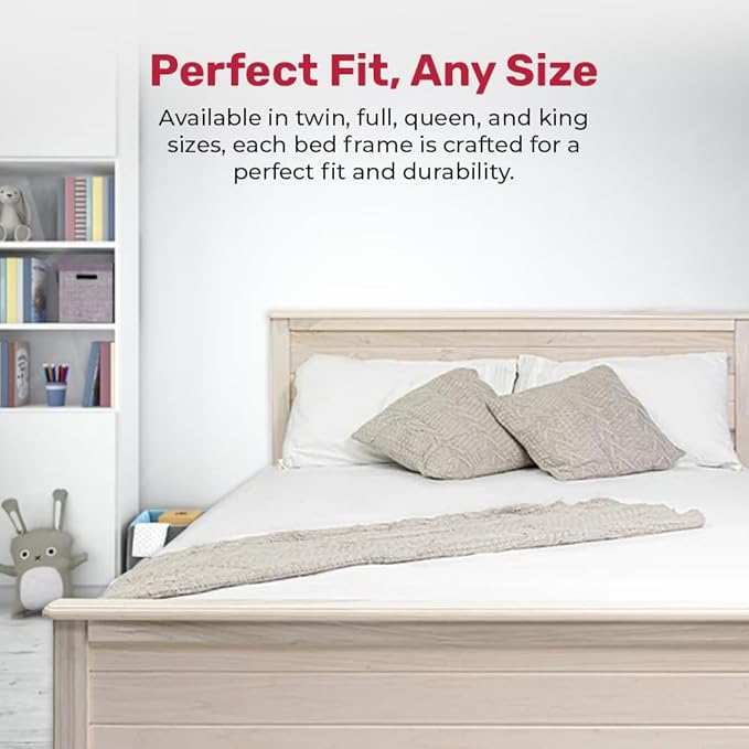 Solid Hardwood Deluxe Platform Bed Frame, Footboard & Slats, Quality Crafted in - Image 8