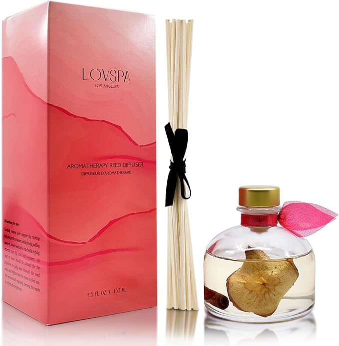LOVSPA Reed Diffuser Set, Clarity Spicy Apple Cinnamon Scented Oil Diffuser - Image 2