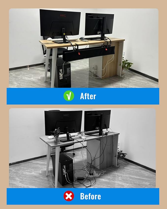 28" No Drill Under Desk Cable Management Tray - Image 2