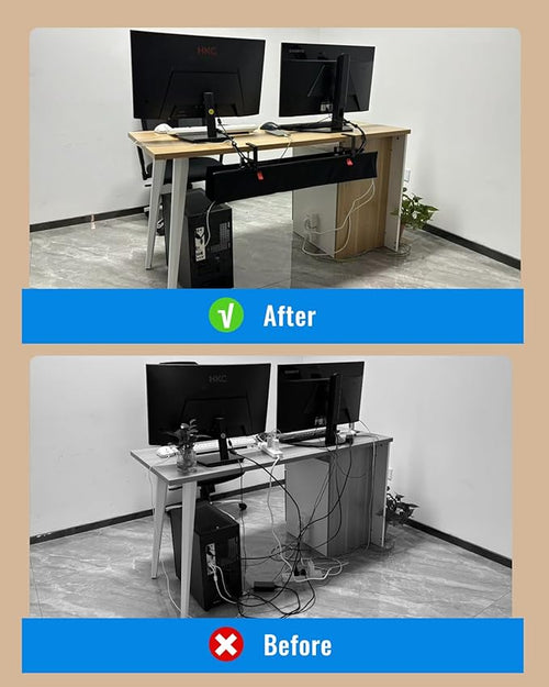 28" No Drill Under Desk Cable Management Tray - Image 2