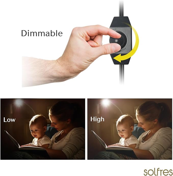 Solfres Patented Innovative Design Headboard Reading Light. No Drilling Golden - Image 6