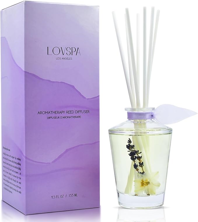 LOVSPA Reed Diffuser Set, Sleep Lavender Vanilla Scented Oil Diffuser by LOVSPA