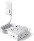 Flat Plug Surge Protector Power Strip, 6ft Ultra Thin Extension Cord by SUPERDANNY