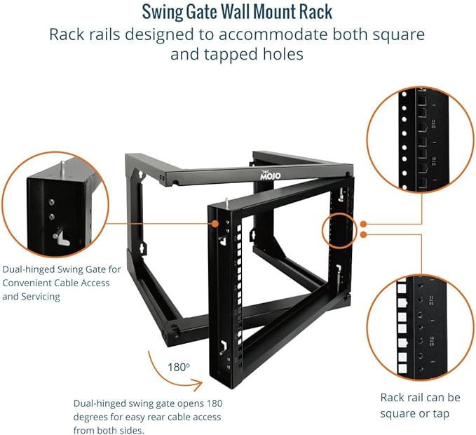 Tecmojo 6U Wall Mount Server Rack, Open Frame Network Rack - Image 3