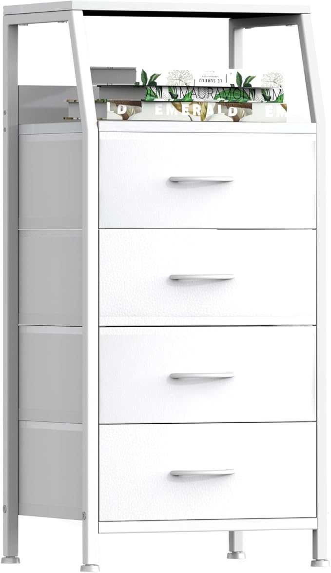Dresser with 4 Drawers, Fabric Storage Tower by Ollieroo