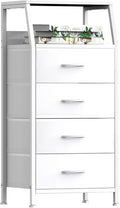 Dresser with 4 Drawers, Fabric Storage Tower by Ollieroo