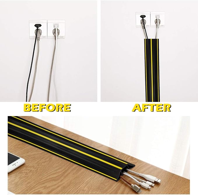 10Ft Cord Covers for Wires on Floor, 3-Channel Floor Cord Cover - Image 6