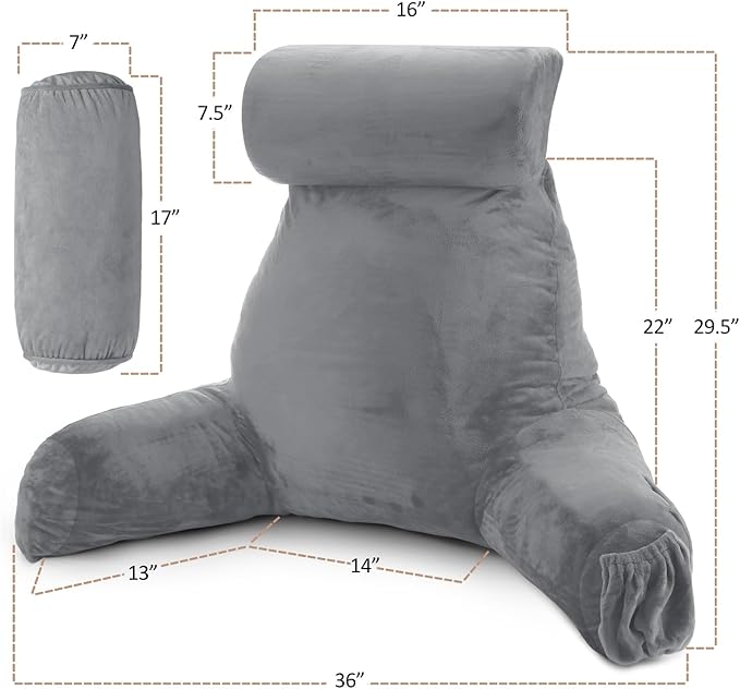 Nestl Reading Pillow with Shredded Memory Foam Includes 2 Neck and Lumber - Image 6