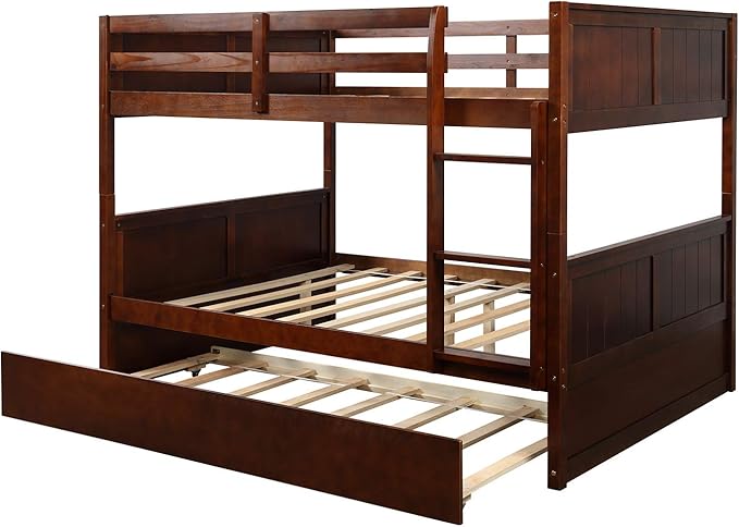 STERXONE Best Thicken Solid Wood Full Over Full Bunk Bed - Image 7