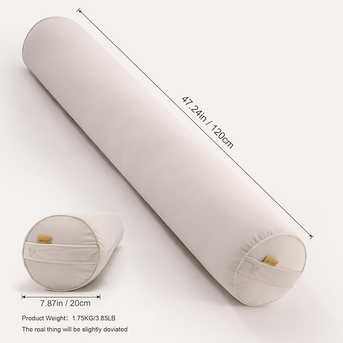 Body Pillow for Adults – Long Bolster Pillow for Bed, Round Cuddle Pillow - Image 2