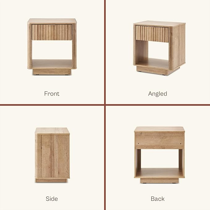 mopio Brooklyn Fluted Nightstand, Modern Farmhouse Nightstand, Small Side - Image 7