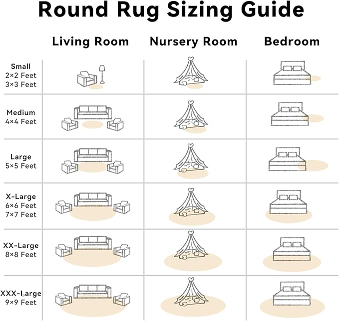 OLANLY Cream Round Rugs for Bedroom - Image 7