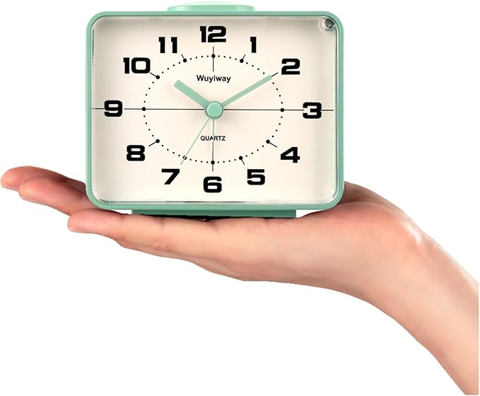 Retro Analog Alarm Clock, Battery Operated, Nightstand, Lighted on Demand and - Image 2