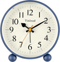 4.5" Vintage Retro Analog Alarm Clock, Super Silent Non Ticking Small Clock by Tinload