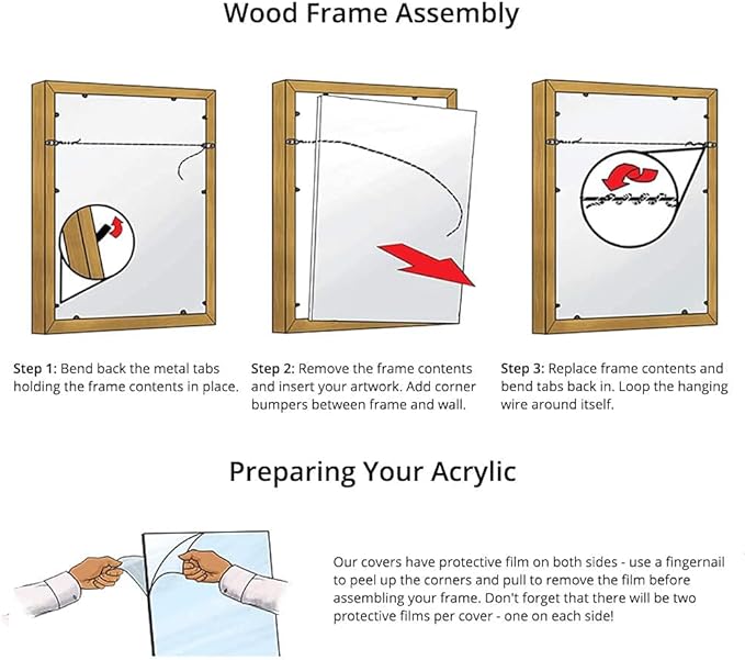 Frame It Easy 33 x 16 White Wood Frame - Image 4