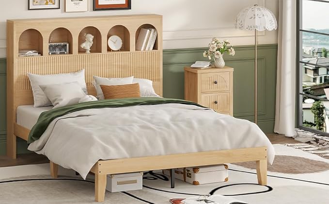 Queen Bed Frame, Storage Headboard - Image 9