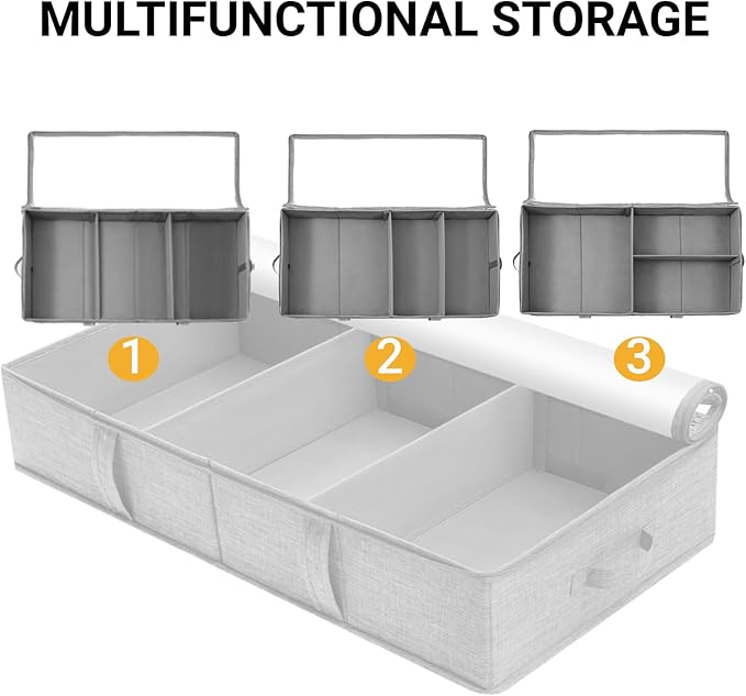 2 Packs Under Bed Storage Containers, Foldable Clothes Draw Organizers - Image 3