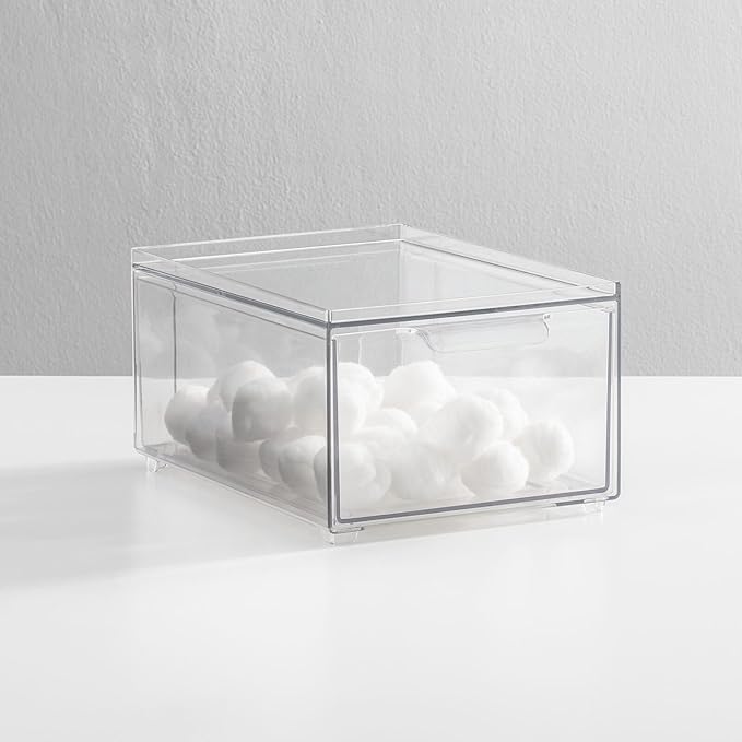 mDesign Plastic Bathroom Organizer Bin w/Pull Out Drawer - Image 2