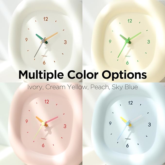 mooas Cute Mini Analog Marshmallow Clock 6.9 Inch Aesthetic Small Silent - Image 6