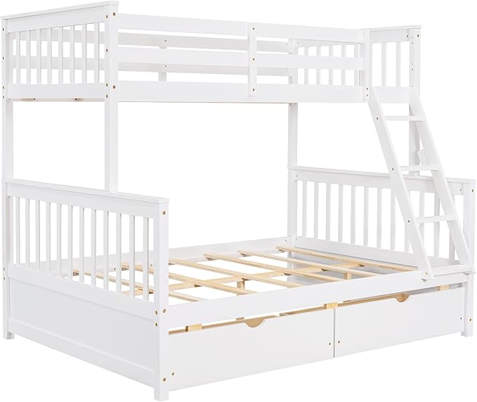 Merax Wood Bunk Bed with Drawers, Convertible Wood Bunk Bed with Ladders and - Image 8